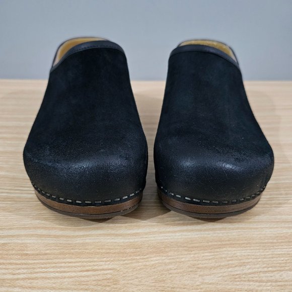 Dansko Clog Brenna Burnished Suede Womens Slip On Black Nubuck EU Size 41 Shoe - Picture 4 of 11